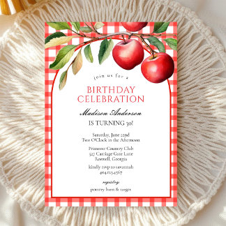 Invitation d'anniversaire de fruits de pomme