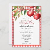 Invitation d'anniversaire de fruits de pomme (Devant)