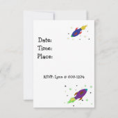 Invitation d'anniversaire de fusée spatiale (Dos)