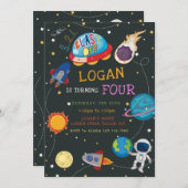 Invitation d'anniversaire de Galaxy (Devant / Derrière)