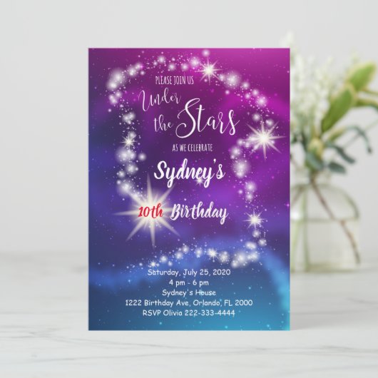 Invitation d'anniversaire de Galaxy (Debout devant)