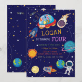 Invitation d'anniversaire de Galaxy (Devant / Derrière)