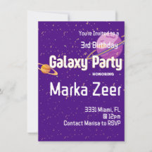 Invitation d'anniversaire de Galaxy