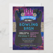 Invitation d'anniversaire de Galaxy Bowling (Devant)