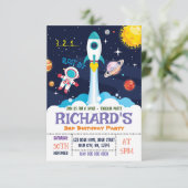 Invitation d'anniversaire de garçon astronaute (Debout devant)
