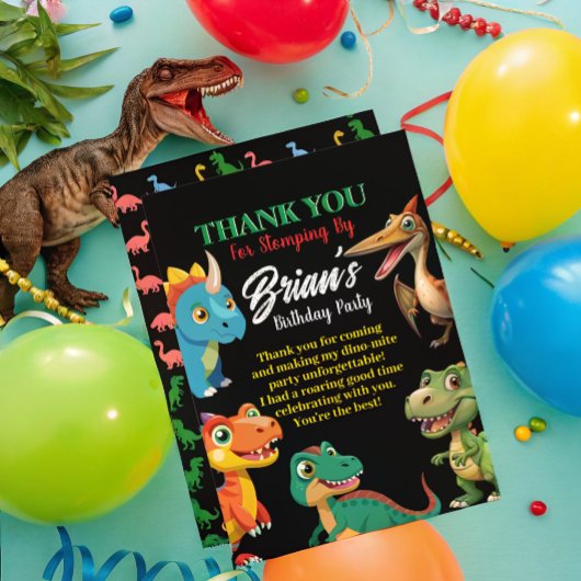 Invitation d'anniversaire de garçon aux dinosaures