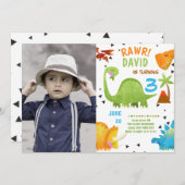 Invitation d'anniversaire de garçon avec photo de  (Devant / Derrière)