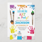 Invitation d'anniversaire de garçon d'art, invitat (Devant / Derrière)