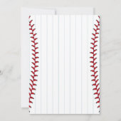 Invitation d'anniversaire de garçon de baseball (Dos)