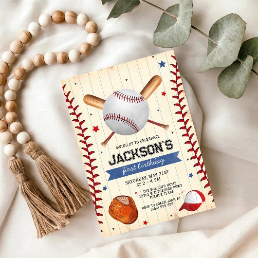 Invitation d'anniversaire de garçon de baseball
