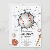 Invitation d'anniversaire de garçon de baseball (Devant)