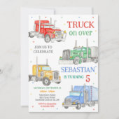 Invitation d'anniversaire de garçon de camion (Devant)