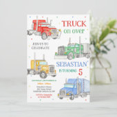 Invitation d'anniversaire de garçon de camion (Debout devant)