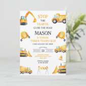 Invitation d'anniversaire de garçon de camion à be (Debout devant)