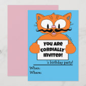 Invitation d'anniversaire de garçon de chat de des (Devant / Derrière)