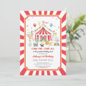Invitation d'anniversaire de garçon de cirque Vene (Debout devant)