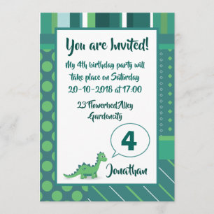 Invitation d'anniversaire de garçon de dinosaure