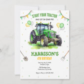 Invitation d'anniversaire de garçon de ferme avec (Devant)