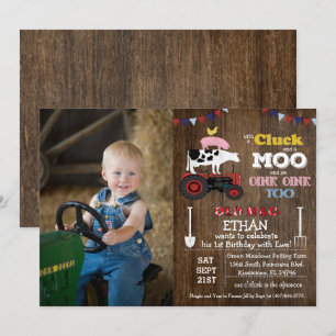 Invitation d'anniversaire de garçon de ferme - PHO