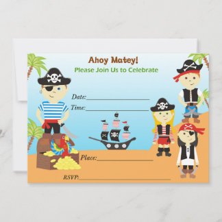Invitation d'anniversaire de garçon de fête de pir