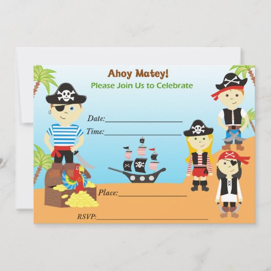 Invitation d'anniversaire de garçon de fête de pir (Devant)