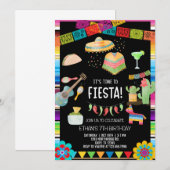 Invitation d'anniversaire de garçon de fiesta, gar (Devant / Derrière)
