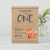 Invitation d'anniversaire de garçon de Fox Chevron (Debout devant)