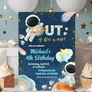Invitation d'anniversaire de garçon de l'espace