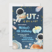 Invitation d'anniversaire de garçon de l'espace (Devant)