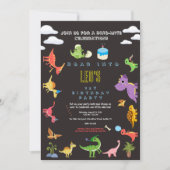 Invitation d'anniversaire de garçon / Dino mignon (Devant)