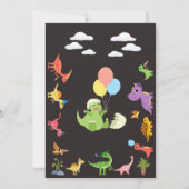 Invitation d'anniversaire de garçon / Dino mignon (Dos)