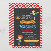 Invitation d'anniversaire de garçon gymnastique (Devant / Derrière)