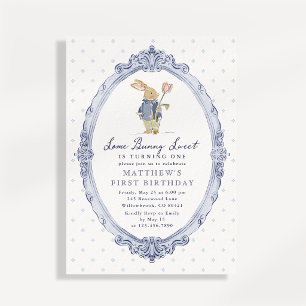 Invitation d'anniversaire de garçon lapin doux ins