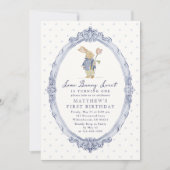 Invitation d'anniversaire de garçon lapin doux ins (Devant)