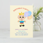 Invitation d'anniversaire de garçon mignon (Debout devant)