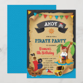 Invitation d'anniversaire de garçon pirate (Devant / Derrière)