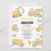 Invitation d'anniversaire de garçon pour camion à (Devant)