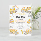 Invitation d'anniversaire de garçon pour camion à (Debout devant)