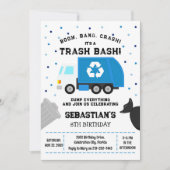 Invitation d'anniversaire de garçon pour camion à (Devant)