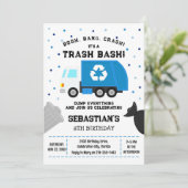 Invitation d'anniversaire de garçon pour camion à (Debout devant)