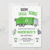 Invitation d'anniversaire de garçon pour camion à (Devant)