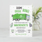 Invitation d'anniversaire de garçon pour camion à (Debout devant)