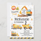 Invitation d'anniversaire de garçon pour camion de (Devant)