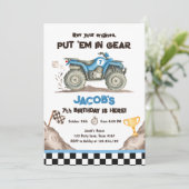 Invitation d'anniversaire de garçon pour Quad ATV (Debout devant)