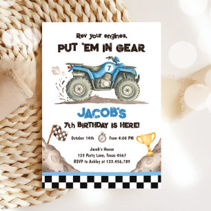 Invitation d'anniversaire de garçon pour Quad ATV 