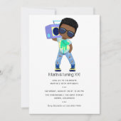 Invitation d'anniversaire de garçon sur le thème d (Devant)