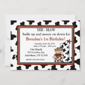 Invitation d'anniversaire de garçons de cowboy (Devant)