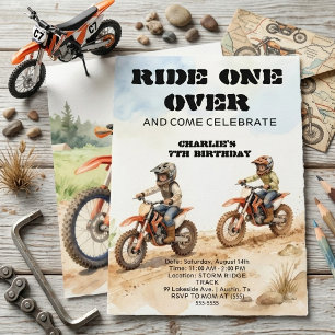 Invitation d'anniversaire de garçons de moto cross