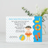 Invitation d'anniversaire de garçons de réception (Debout devant)