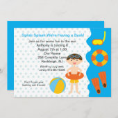 Invitation d'anniversaire de garçons de réception (Devant / Derrière)